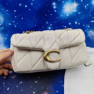 Coach Tabby Shoulder Bag 20 With Quilting white